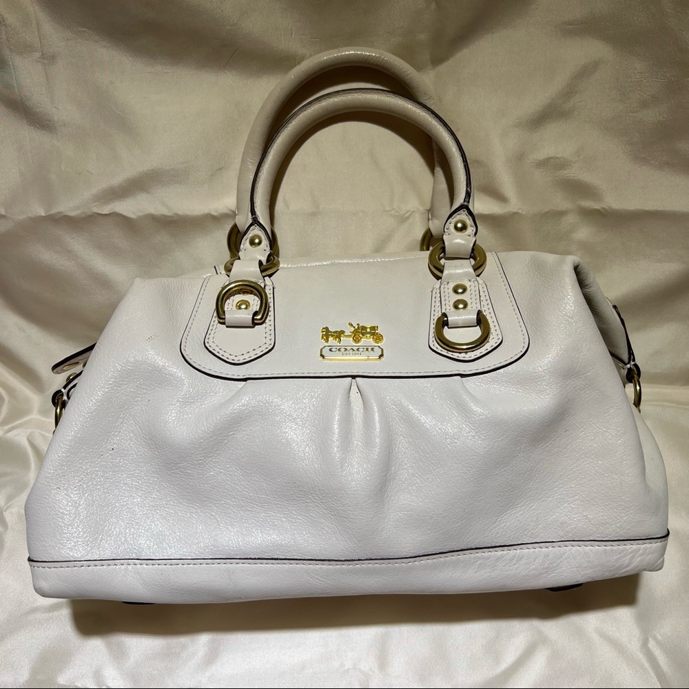 AUTHENTIC COACH SIGNATURE LOGO QUALITY LEATHER SATCHEL BAG